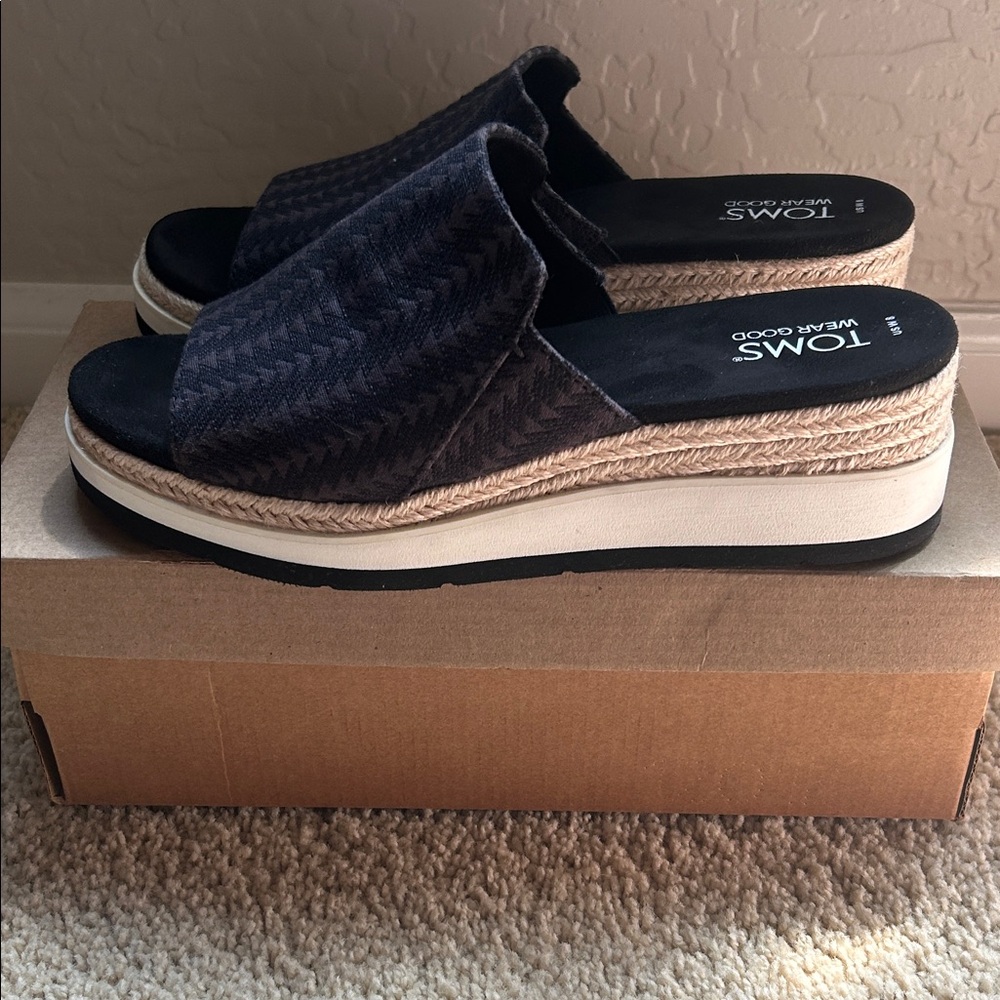 Toms Margo  Black Wedges